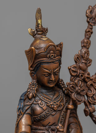 Oxidized Copper Guru Rinpoche Statue | Machine-Made Buddhist Master