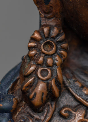 Oxidized Copper Guru Rinpoche Statue | Machine-Made Buddhist Master