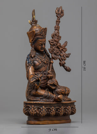 Oxidized Copper Guru Rinpoche Statue | Machine-Made Buddhist Master