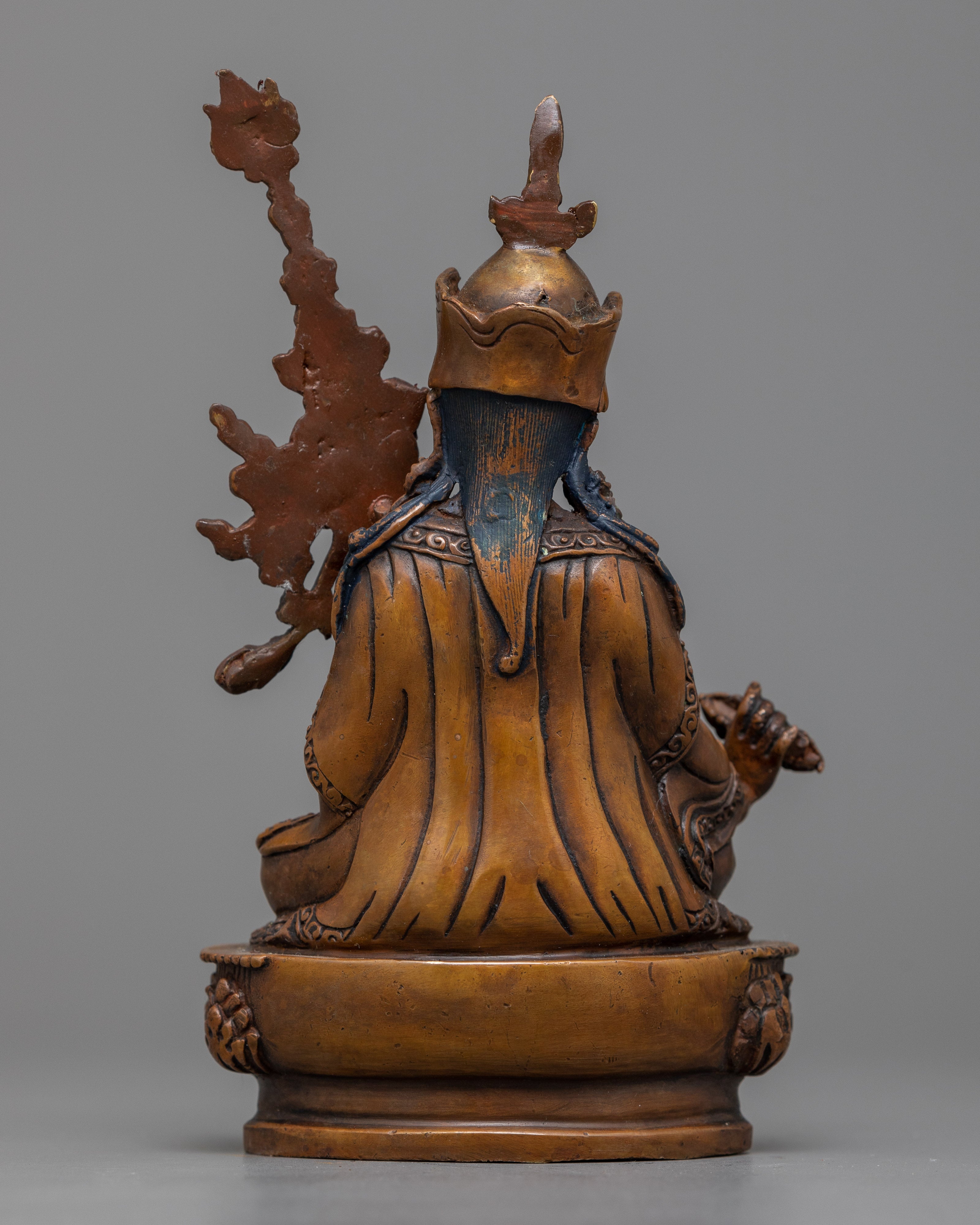 Oxidized Copper Guru Rinpoche Statue | Machine-Made Buddhist Master
