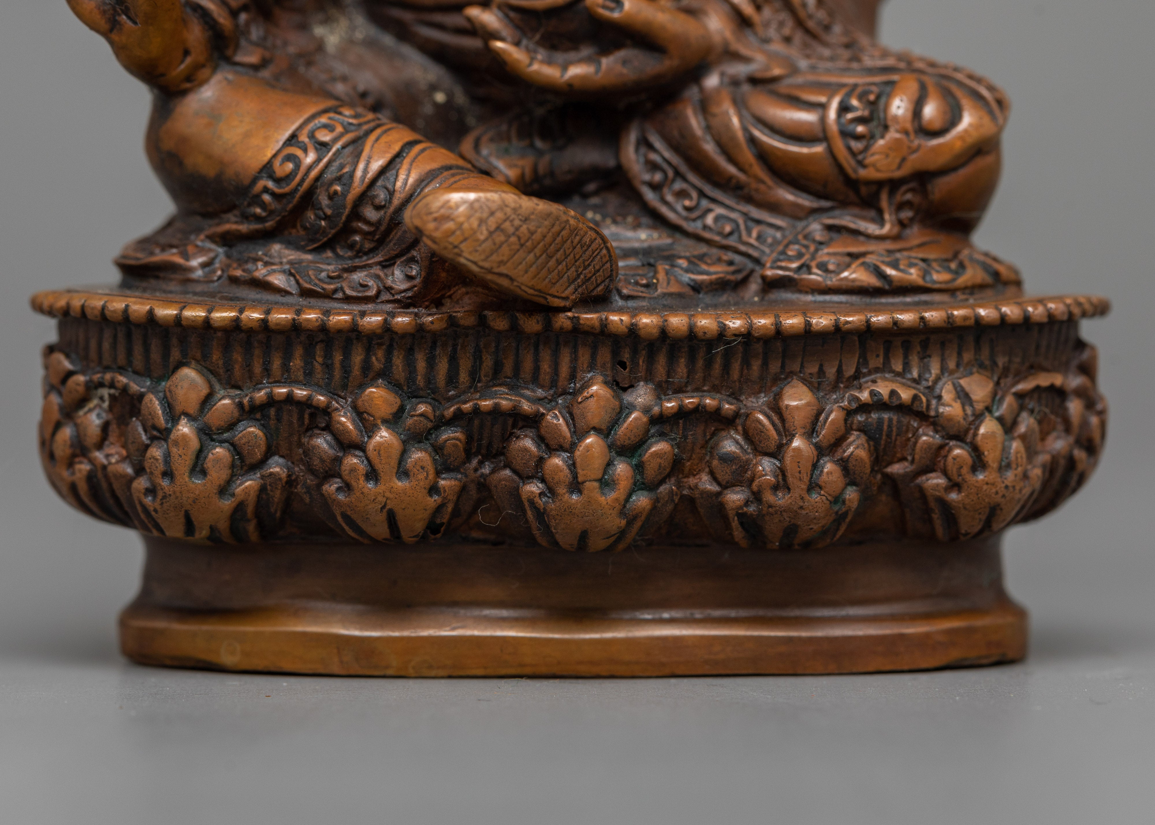 Oxidized Copper Guru Rinpoche Statue | Machine-Made Buddhist Master