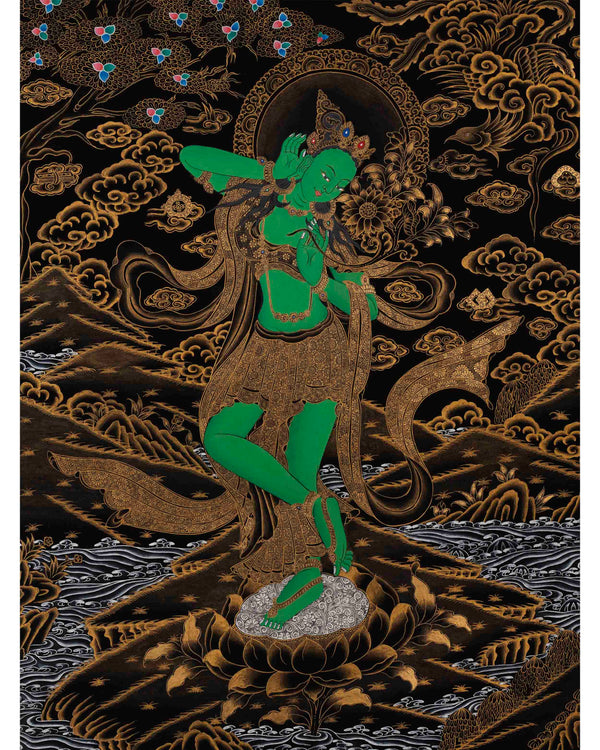 Green Tara Thangka | Tibetan Buddhism Thangka