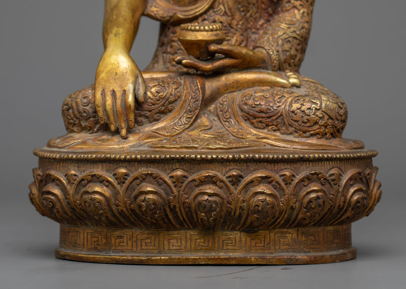 Gold Plated Shakyamuni Buddha Statue | Perfect for Altar or Shrine