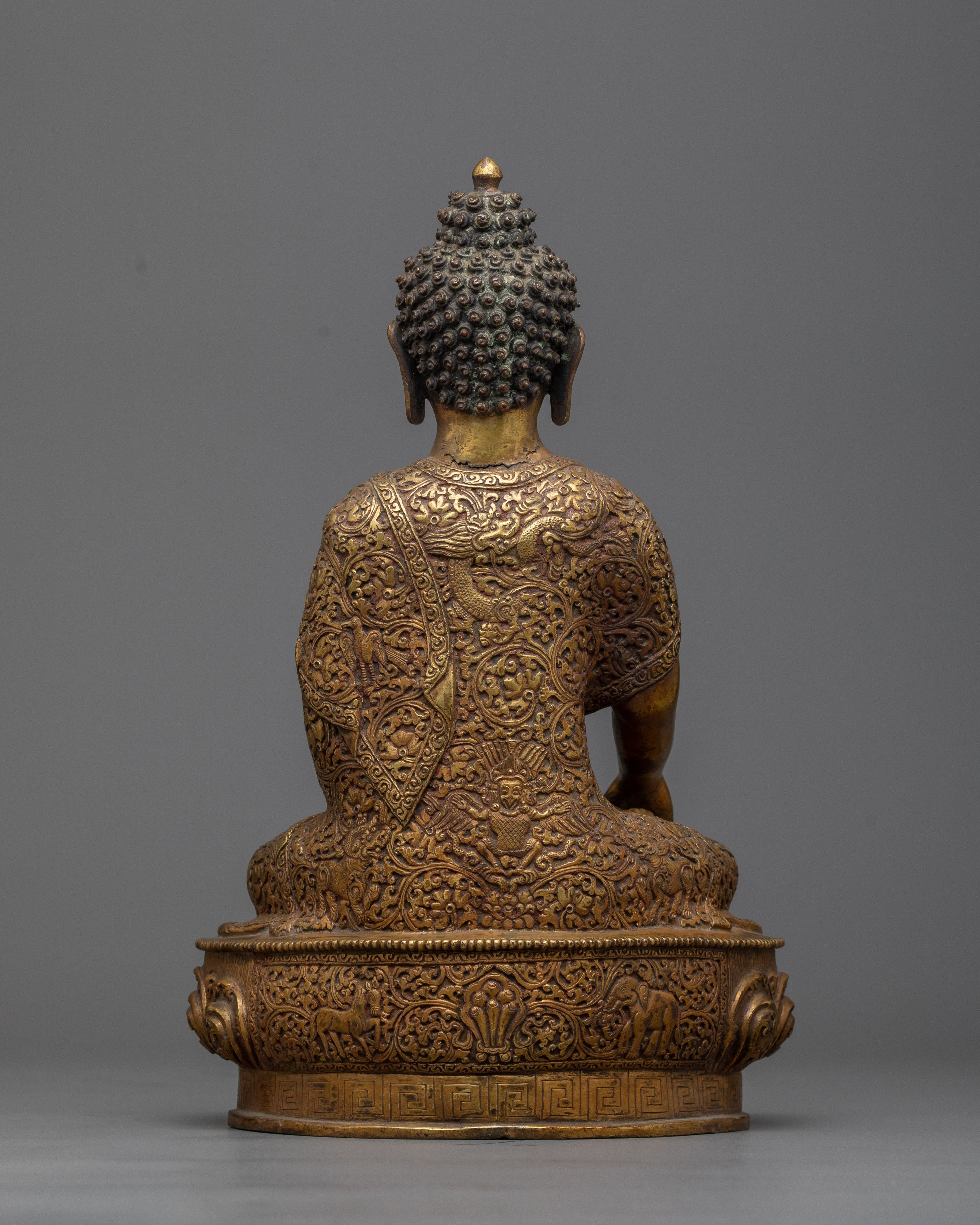 Gold Plated Shakyamuni Buddha Statue | Perfect for Altar or Shrine