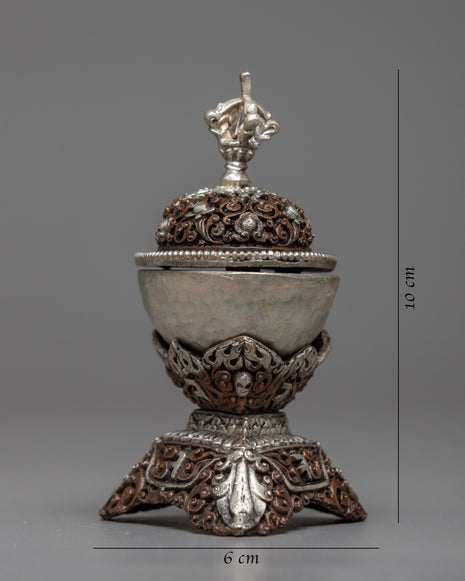 Oxidized Copper Kapala Set | Traditional Buddhist Altar Item