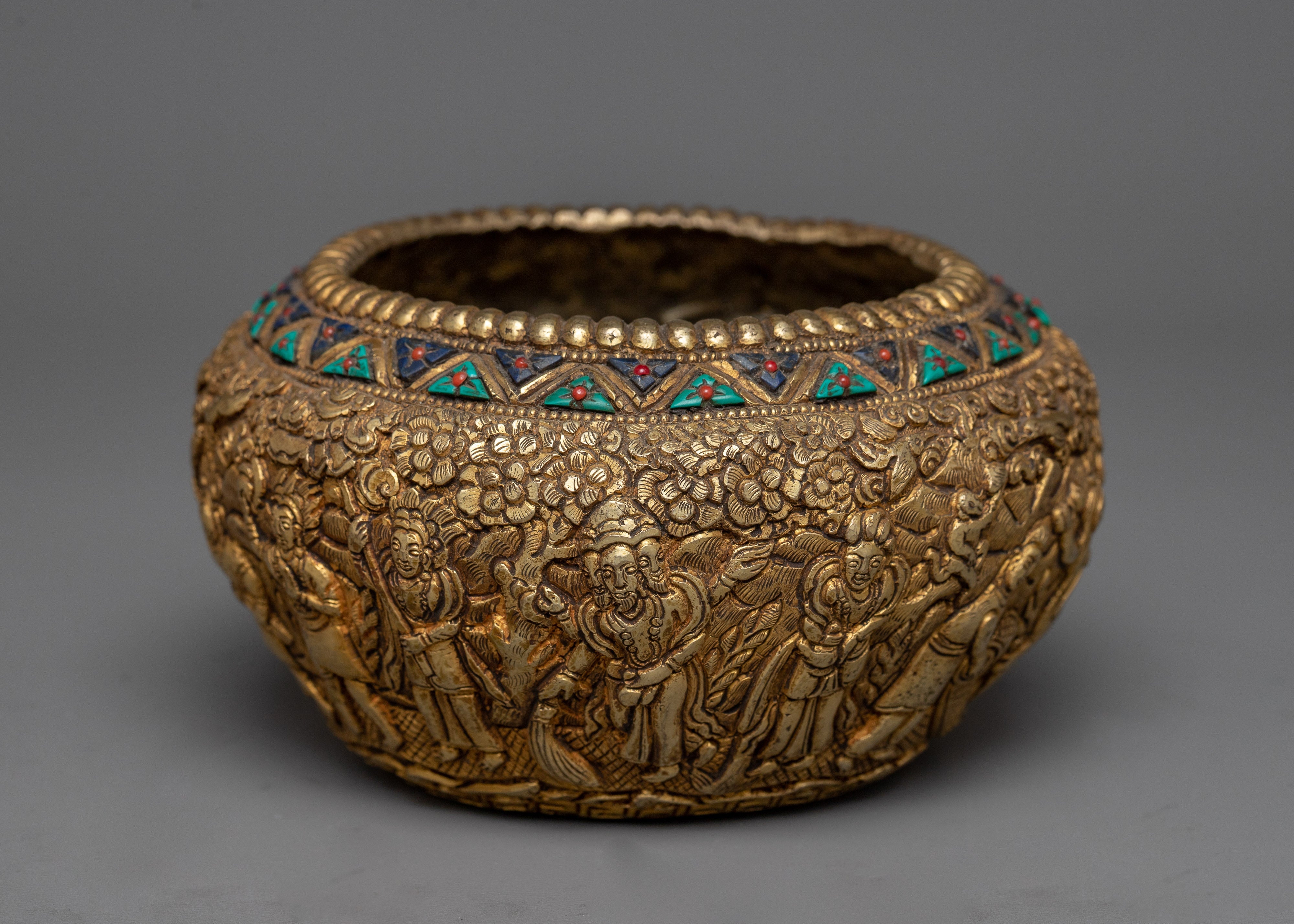 Traditional Copper Dhupur Pot | Spiritual Rice Offering Pot