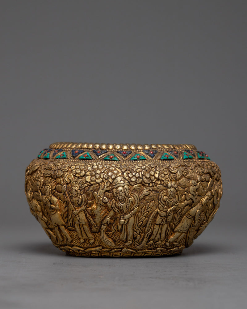 Traditional Copper Dhupur Pot | Spiritual Rice Offering Pot