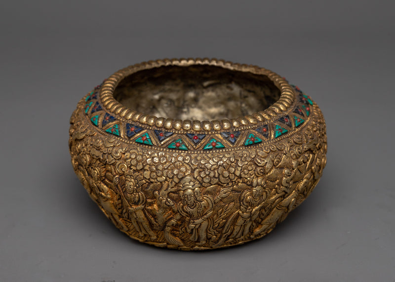 Traditional Copper Dhupur Pot | Spiritual Rice Offering Pot