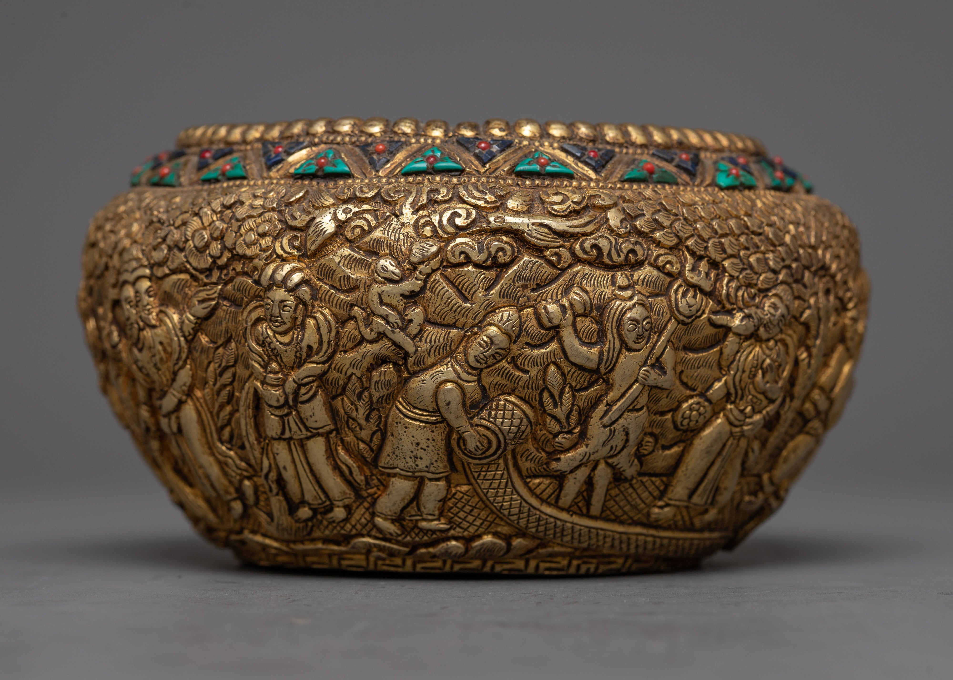 Traditional Copper Dhupur Pot | Spiritual Rice Offering Pot
