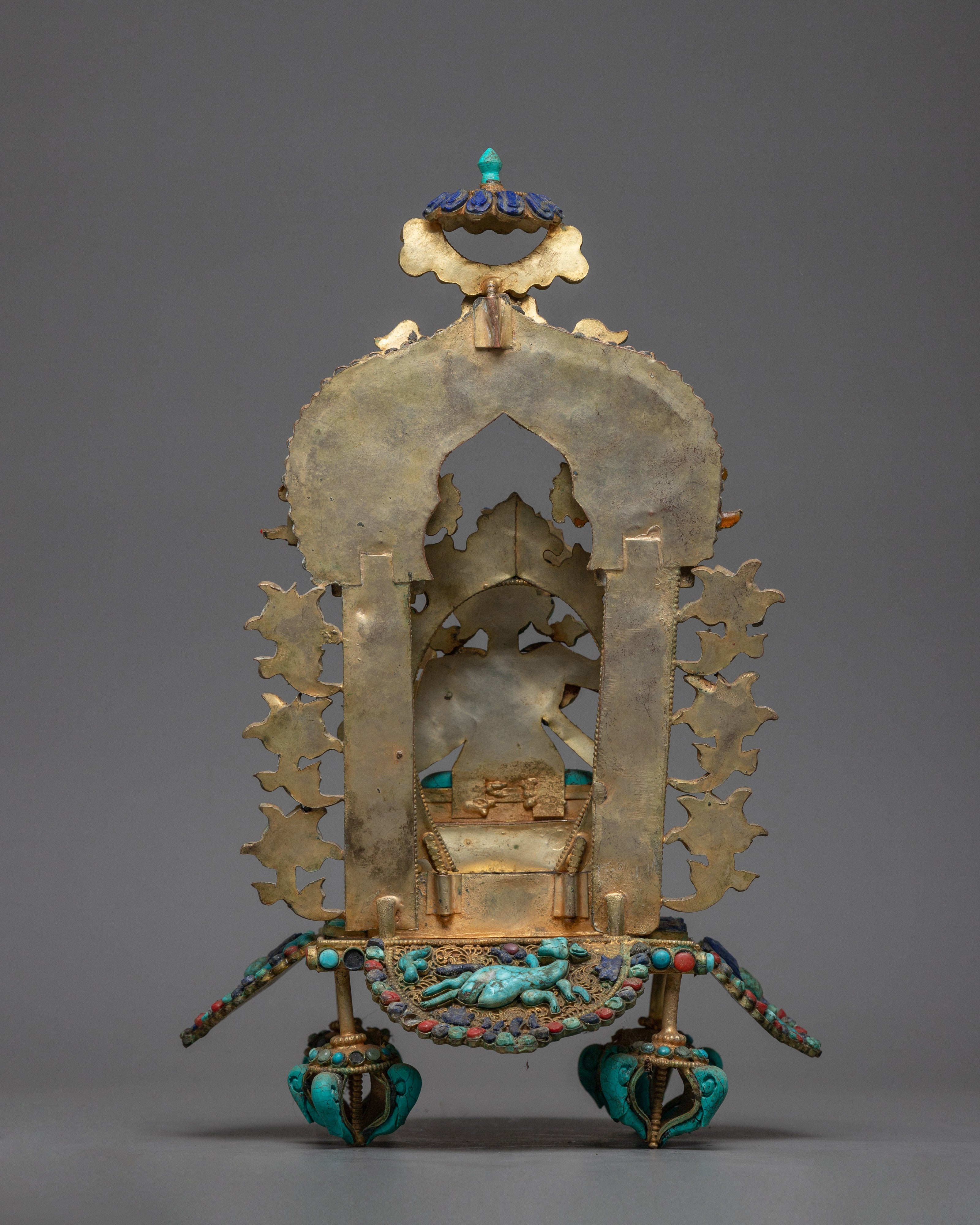 Turquoise Manjushri Statue | Buddhist Enlightenment Figure For Meditation Decor