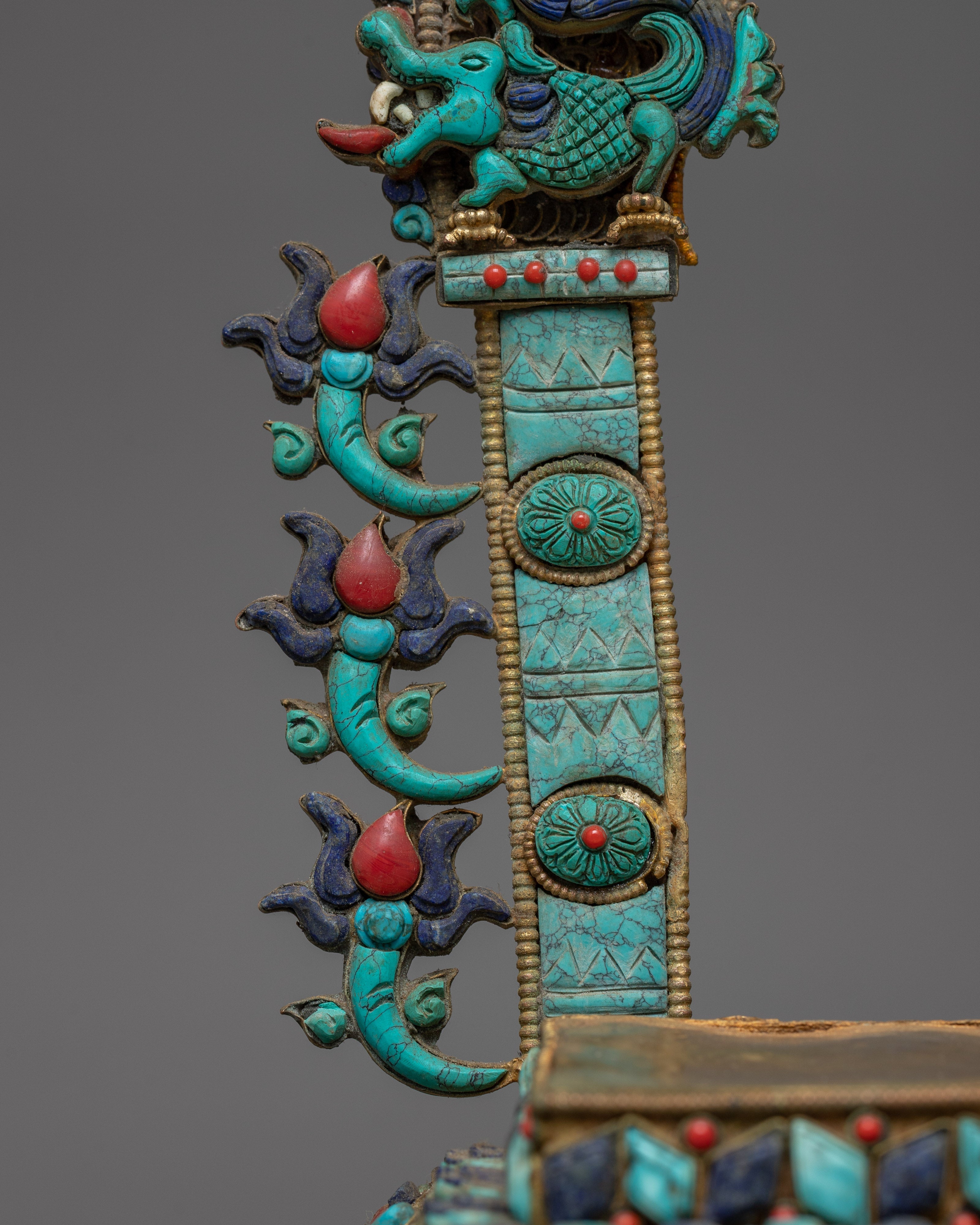 Turquoise Manjushri Statue | Buddhist Enlightenment Figure For Meditation Decor