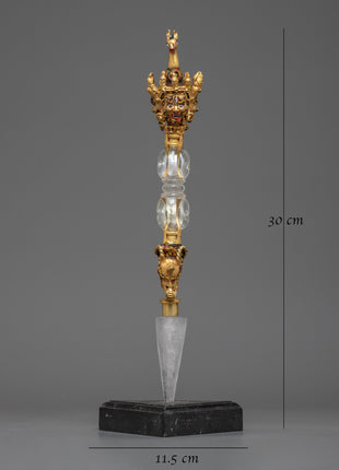 Tibetan Crystal Phurba | Ritual Dagger for Energy Clearing and Protection