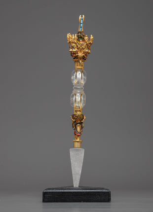 Tibetan Crystal Phurba | Ritual Dagger for Energy Clearing and Protection