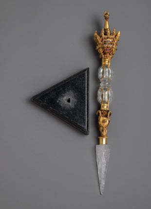 Tibetan Crystal Phurba | Ritual Dagger for Energy Clearing and Protection