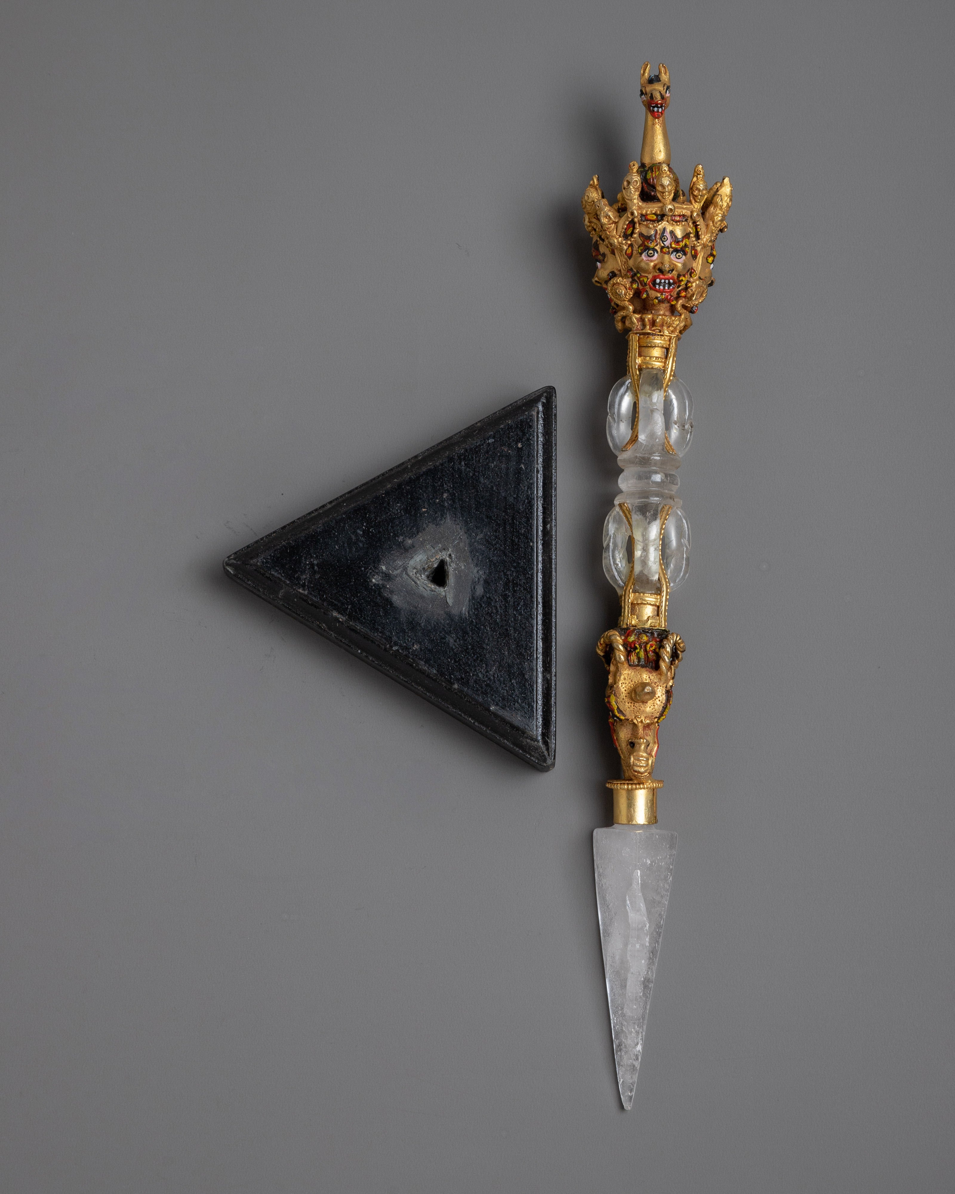 Tibetan Crystal Phurba | Ritual Dagger for Energy Clearing and Protection