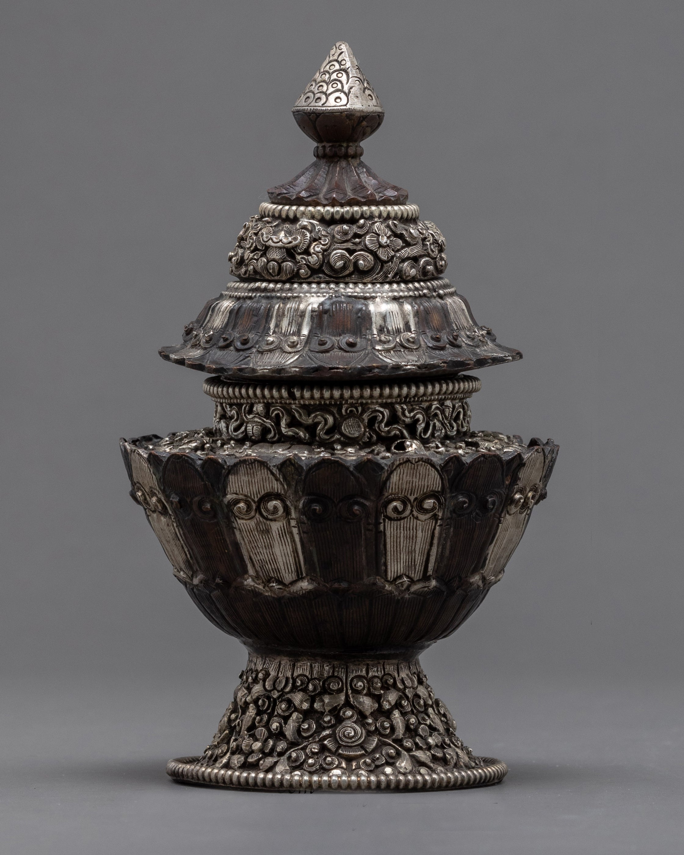 Traditional Buddhist Rice Pot | Handcrafted Neshi Dhupur | Ritual Obje