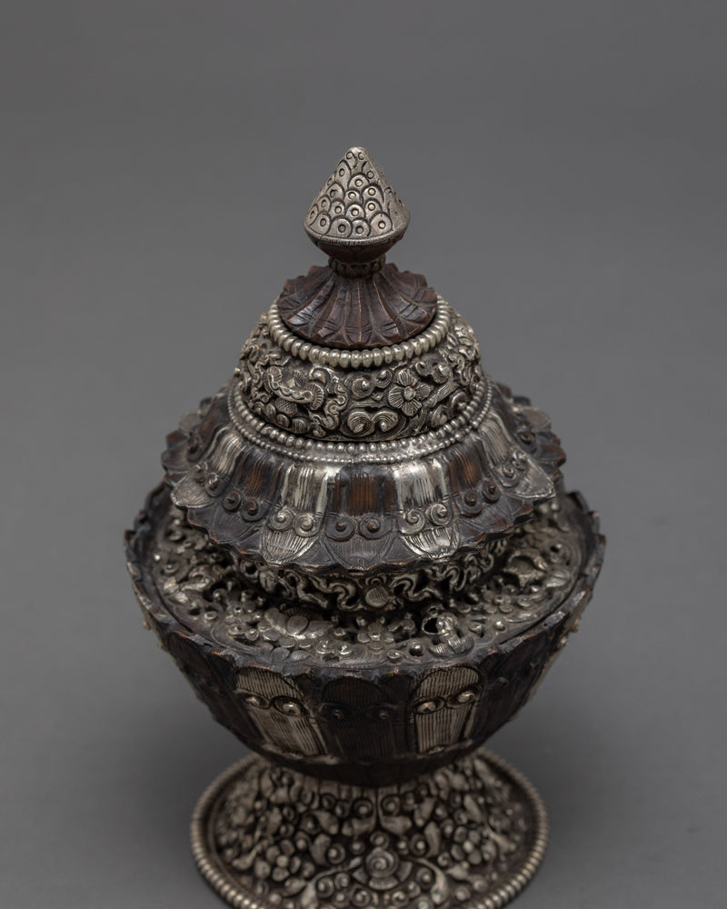 Traditional Buddhist Rice Pot | Handcrafted Neshi Dhupur | Ritual Objects