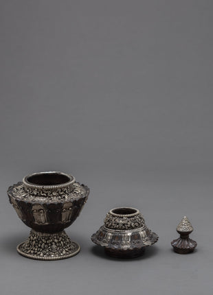 Traditional Buddhist Rice Pot | Handcrafted Neshi Dhupur | Ritual Objects