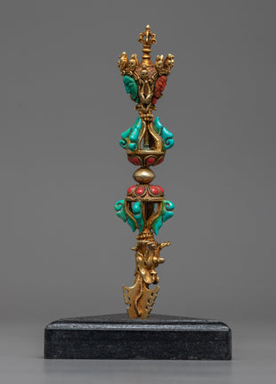 Wooden Stand Phurba | Handmade Dagger for Spiritual Practices