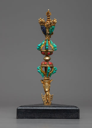 Wooden Stand Phurba | Handmade Dagger for Spiritual Practices