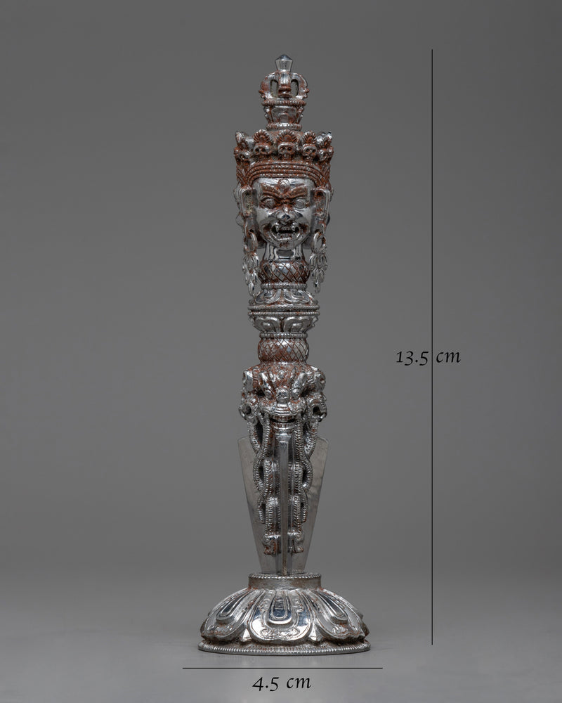 Mahakala Iron Phurba | Protector Deity Design for Altar Decor