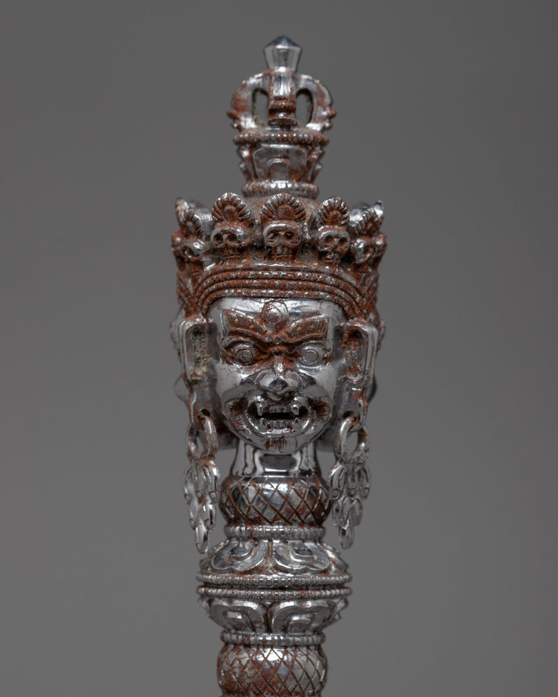 Mahakala Iron Phurba | Protector Deity Design for Altar Decor