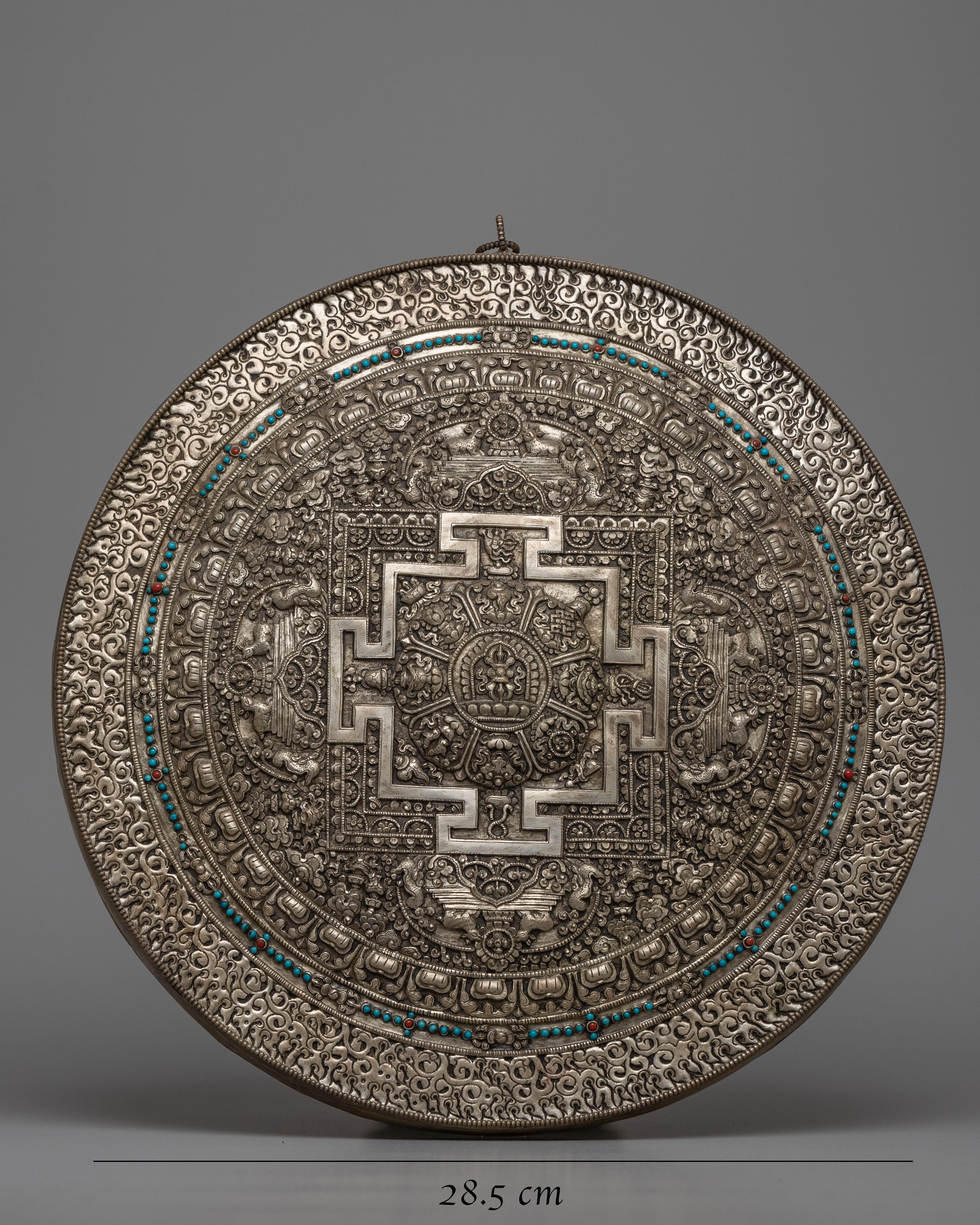 Copper Buddhist Mandala Thangka Wall Hanging