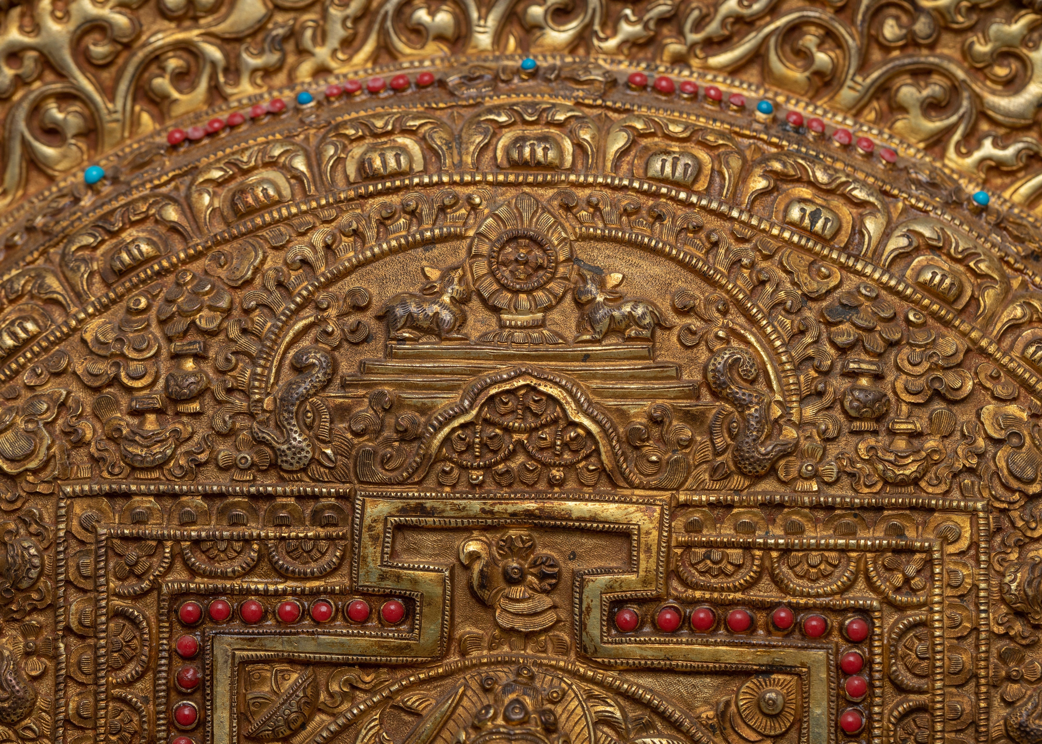 Buddhist Manjushri Copper Mandala Wall Hanging | Sacred Buddhist Wisdom Symbol Wall Art