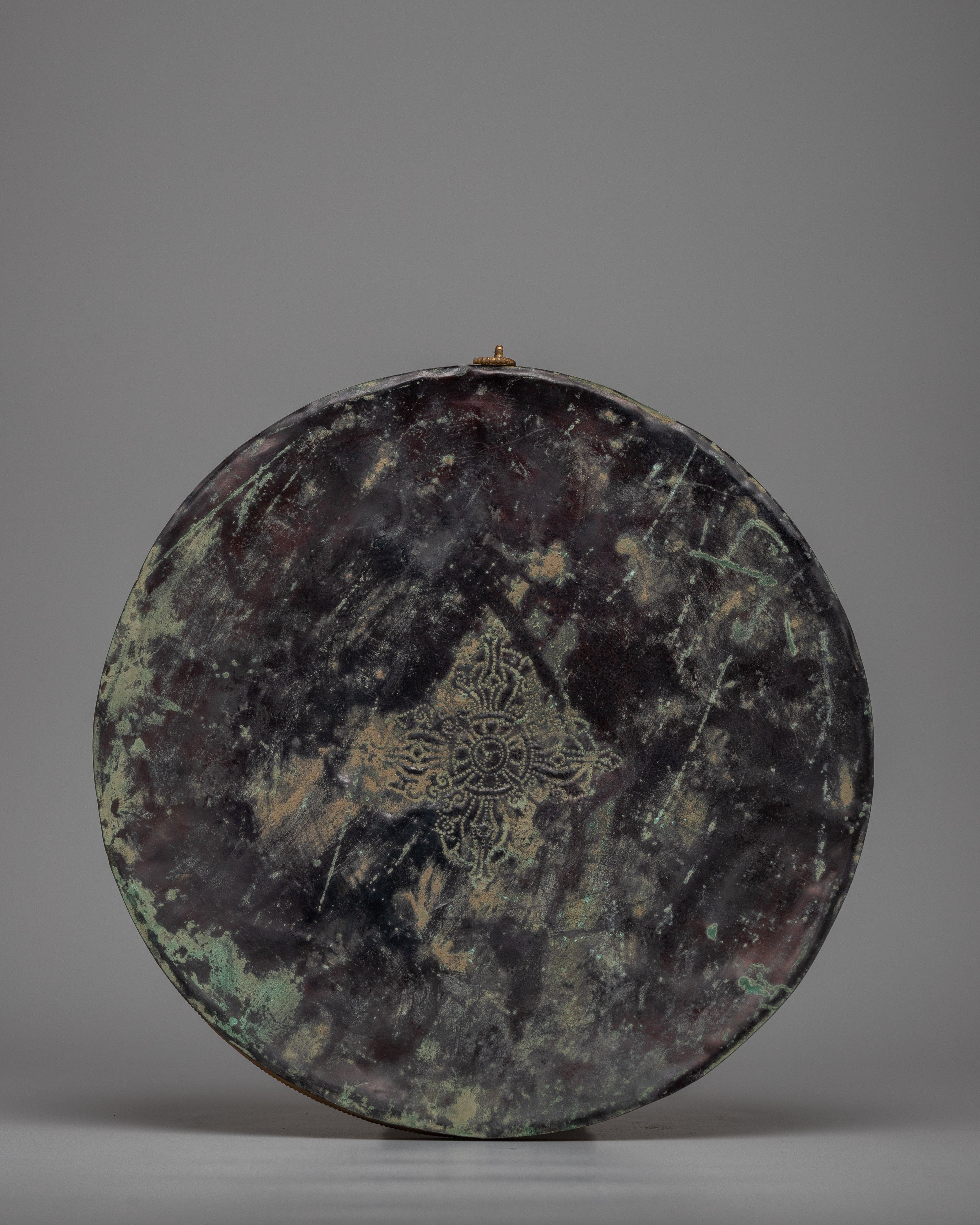 Round Copper Mandala Wall Decor | Zen Buddhist Symbol for Peaceful Home Decor