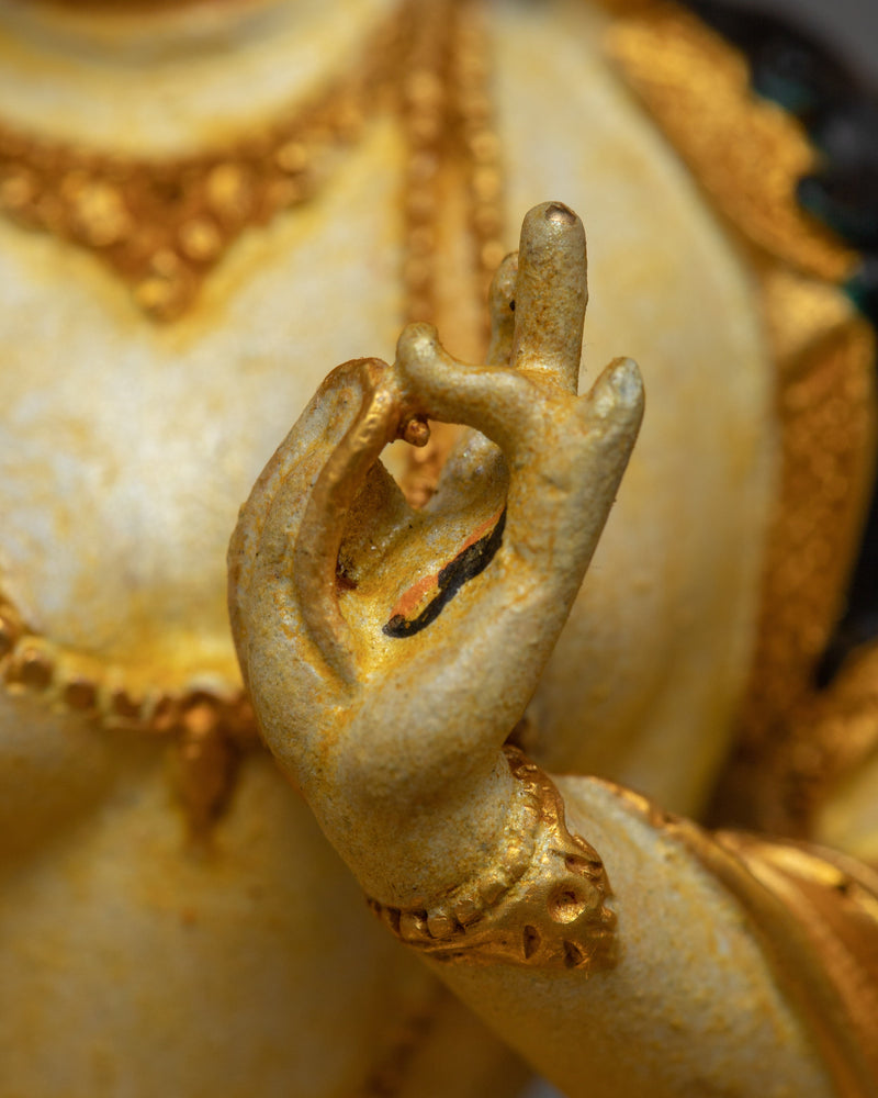 Copper Sita Tara Statue | Machine Made Spiritual Practice White Tara Statue