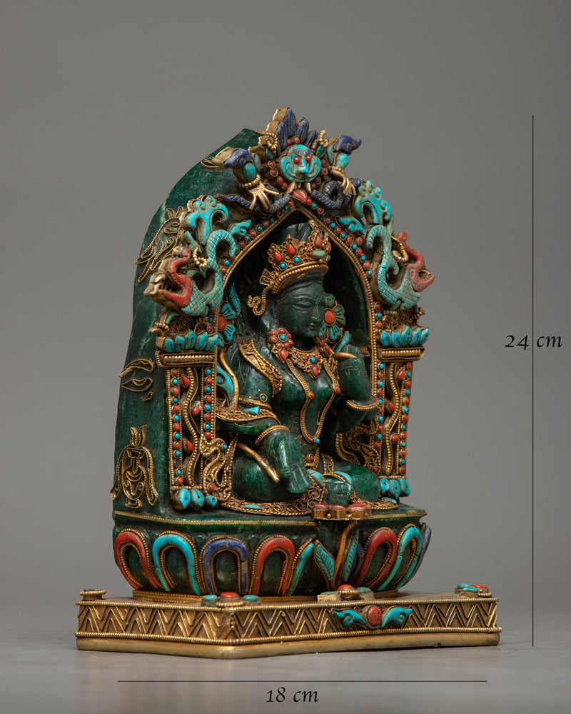 Aventurine Stone Green Tara Statue | Buddhist Grüne Tara Sculpture