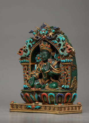 Aventurine Stone Green Tara Statue | Buddhist Grüne Tara Sculpture