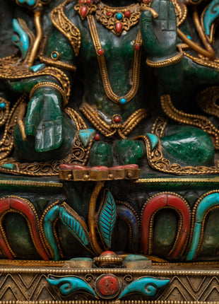 Aventurine Stone Green Tara Statue | Buddhist Grüne Tara Sculpture