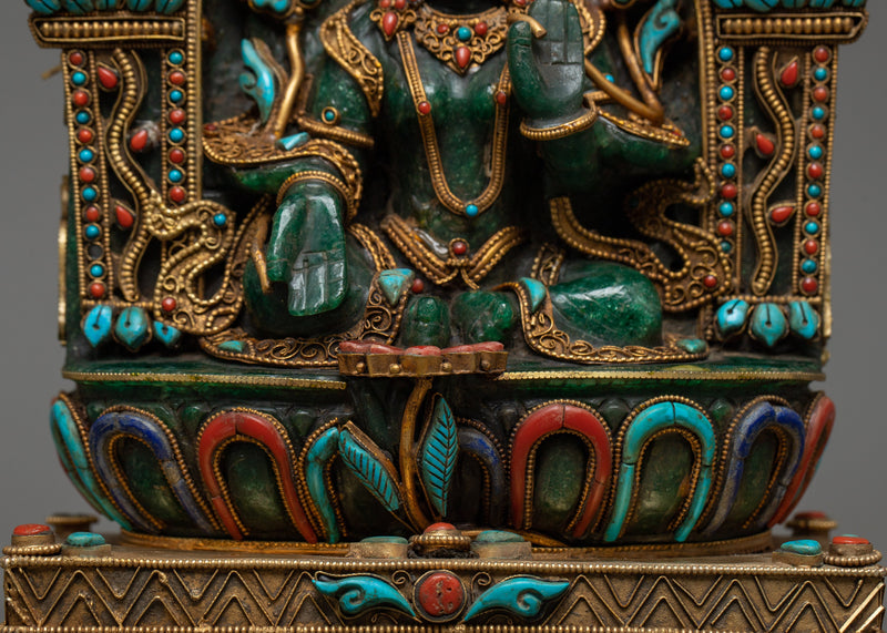 Aventurine Stone Green Tara Statue | Buddhist Grüne Tara Sculpture