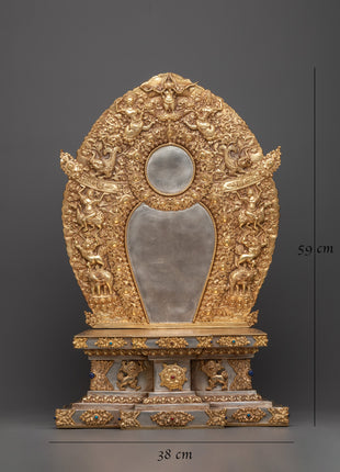 Copper Buddhist Statue Throne | Traditional Craftsmanship for Your Altar"