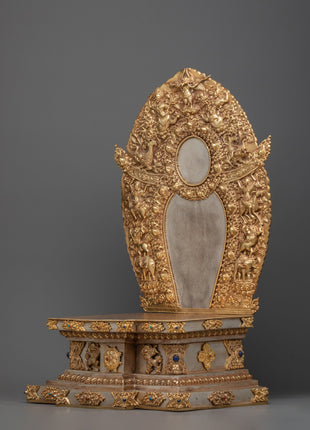Copper Buddhist Statue Throne | Traditional Craftsmanship for Your Altar"