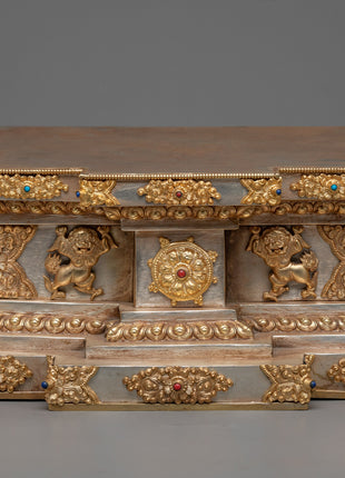 Copper Buddhist Statue Throne | Traditional Craftsmanship for Your Altar"
