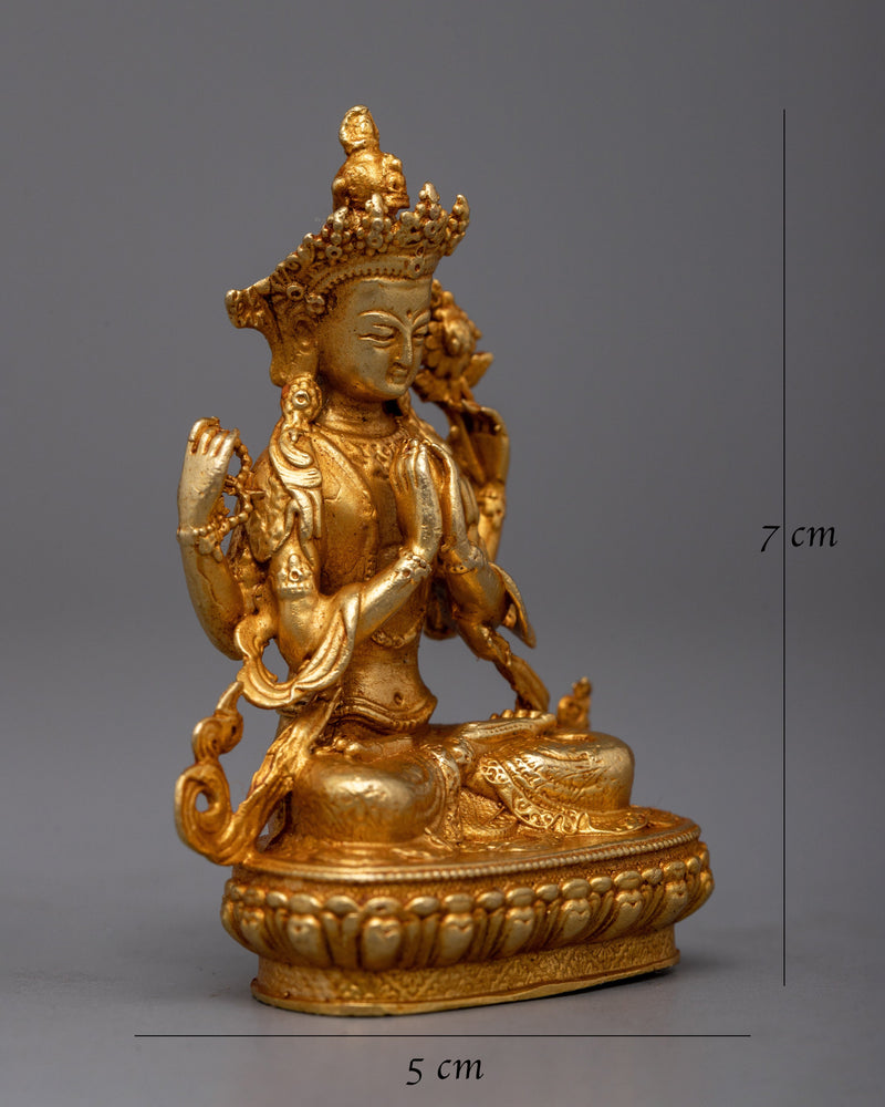 Buddhist Chenresig Copper Statue | Machine Made for Serenity and Peace
