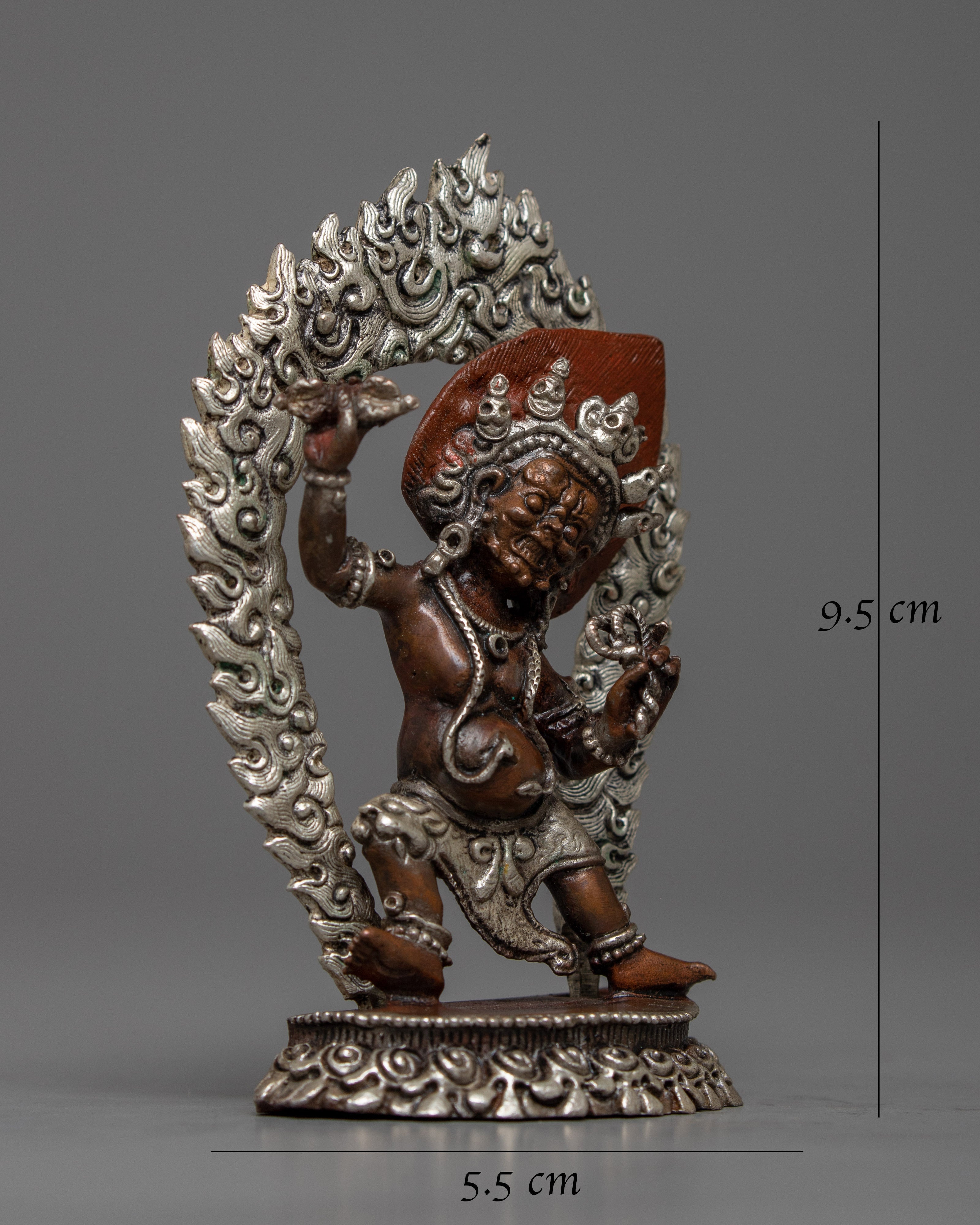 Machine Made Silver Plated Vajrapani Statue |  Fierce and Protective Buddhist Symbol