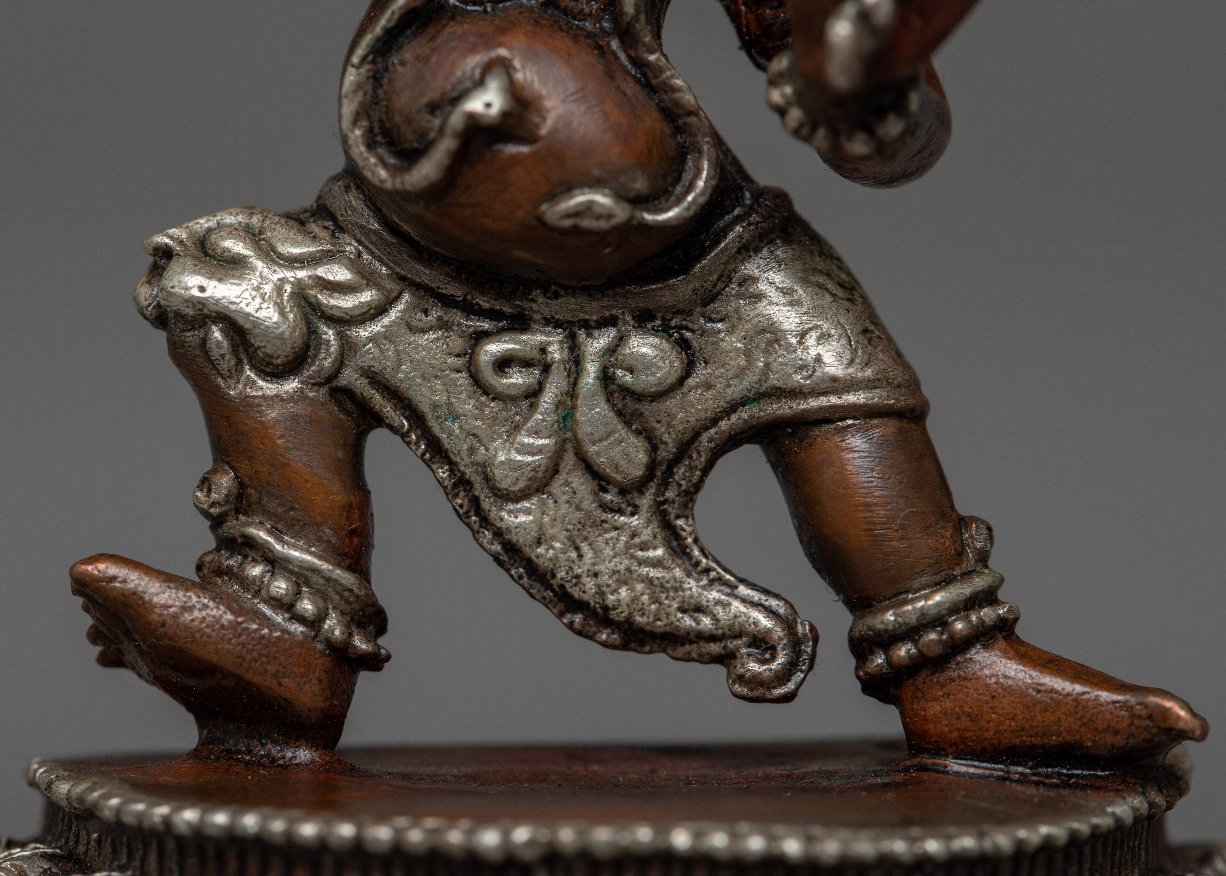 Machine Made Silver Plated Vajrapani Statue |  Fierce and Protective Buddhist Symbol