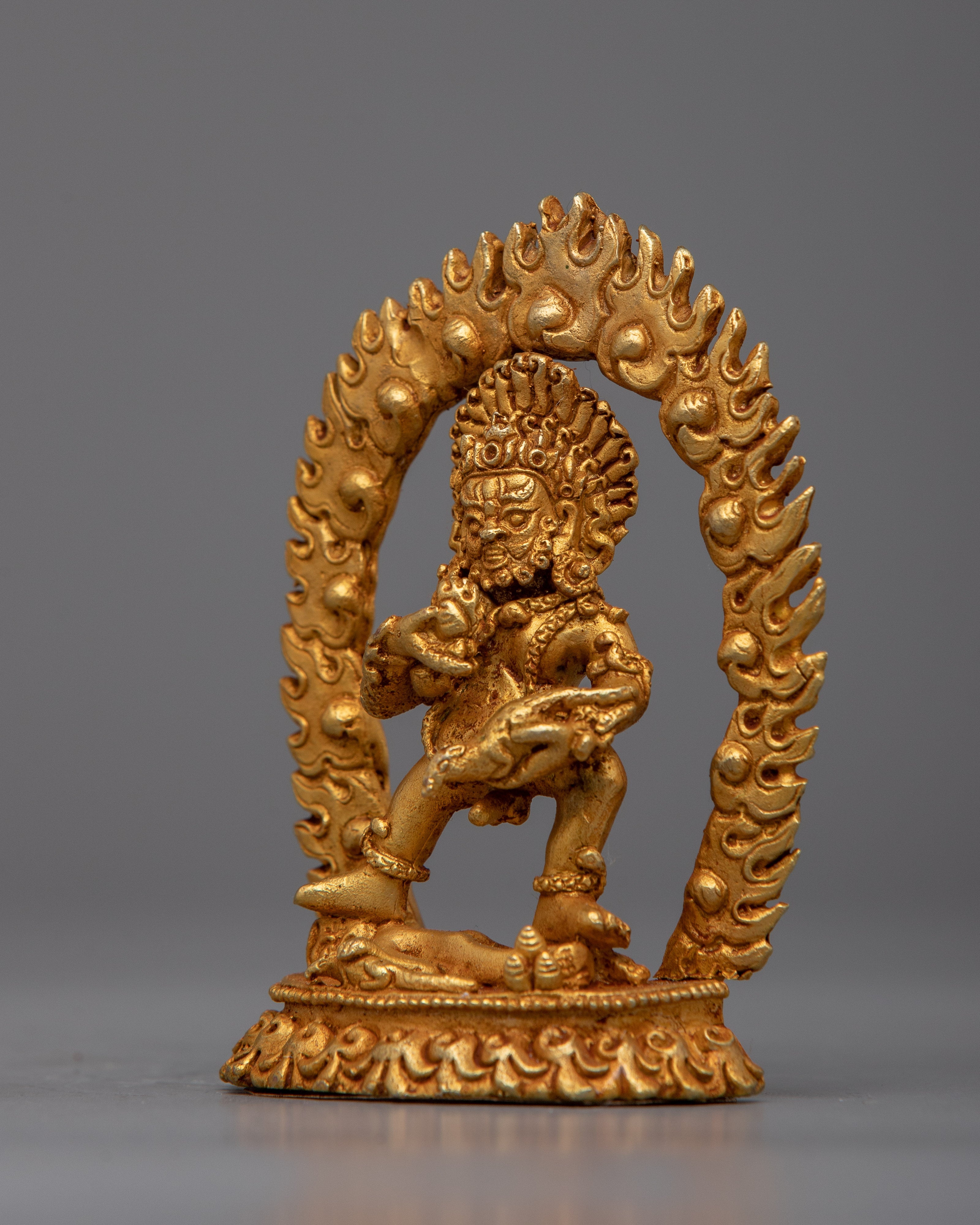 Black Dzambhala Buddha Statue | Machine Made Buddhist Copper Statue