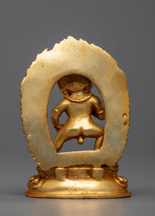 24k Gold Plated Black Jambhala Statue | Machine Made Artwork