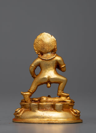 24k Gold Plated Black Jambhala Statue | Machine Made Artwork