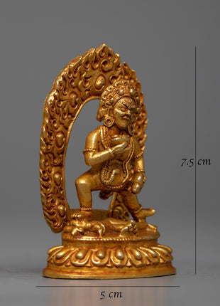 24k Gold Plated Black Jambhala Statue | Machine Made Artwork