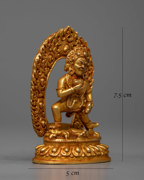 24k Gold Plated Black Jambhala Statue | Machine Made Artwork