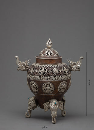 Handcrafted Nepalese Incense Burner | Buddhist Ritual Altar