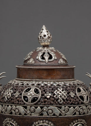 Handcrafted Nepalese Incense Burner | Buddhist Ritual Altar
