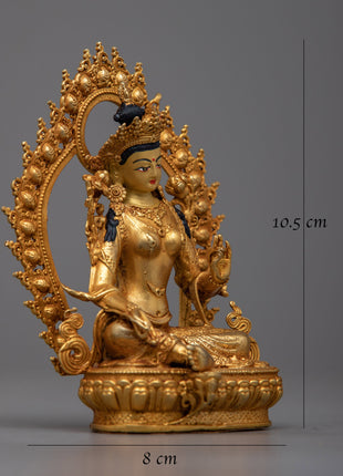 Miniature Green Tara Statue | Portable Buddhist Figurine