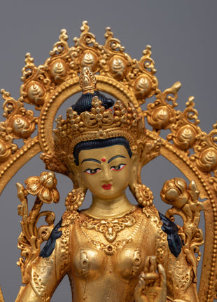 Miniature Green Tara Statue | Portable Buddhist Figurine