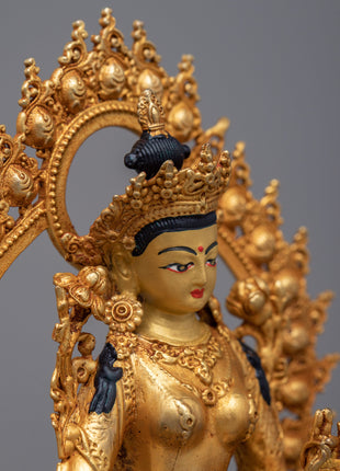 Miniature Green Tara Statue | Portable Buddhist Figurine